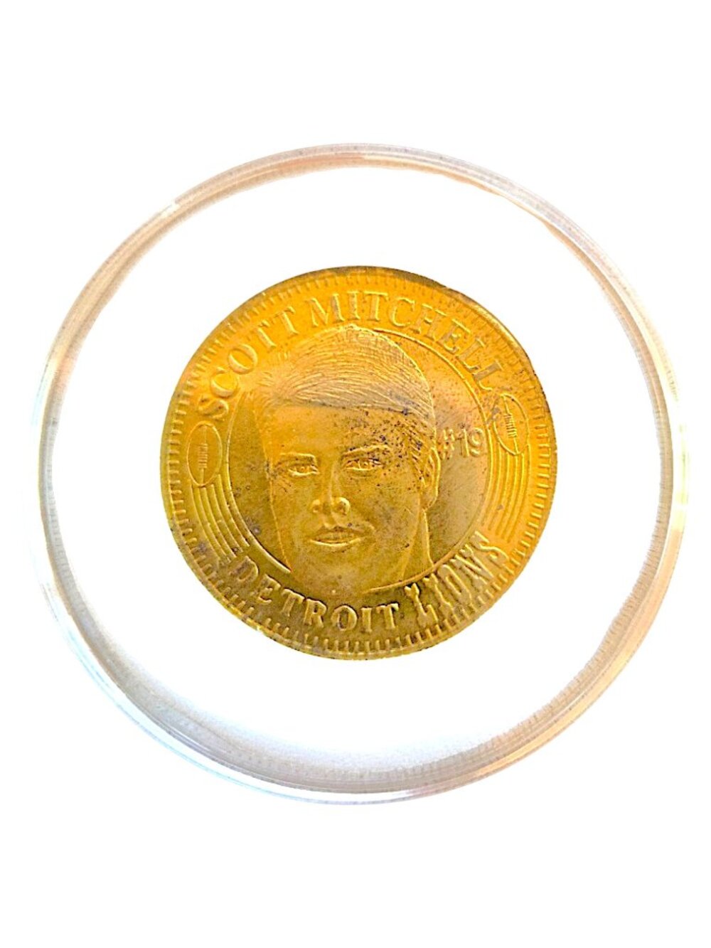 Scott Mitchell Detroit Lions Vintage NFL Pinnacle QB Club Collectible Coin